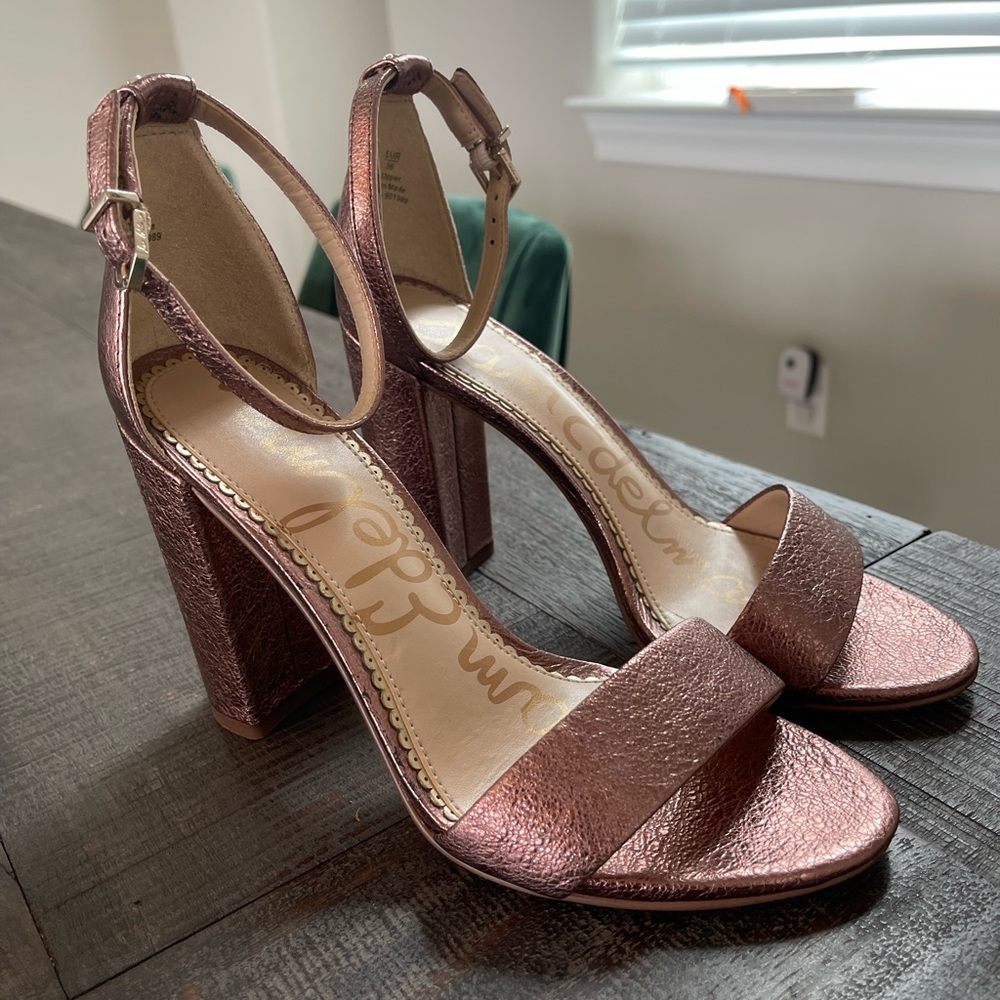 Sam Eldelman Rose gold heels